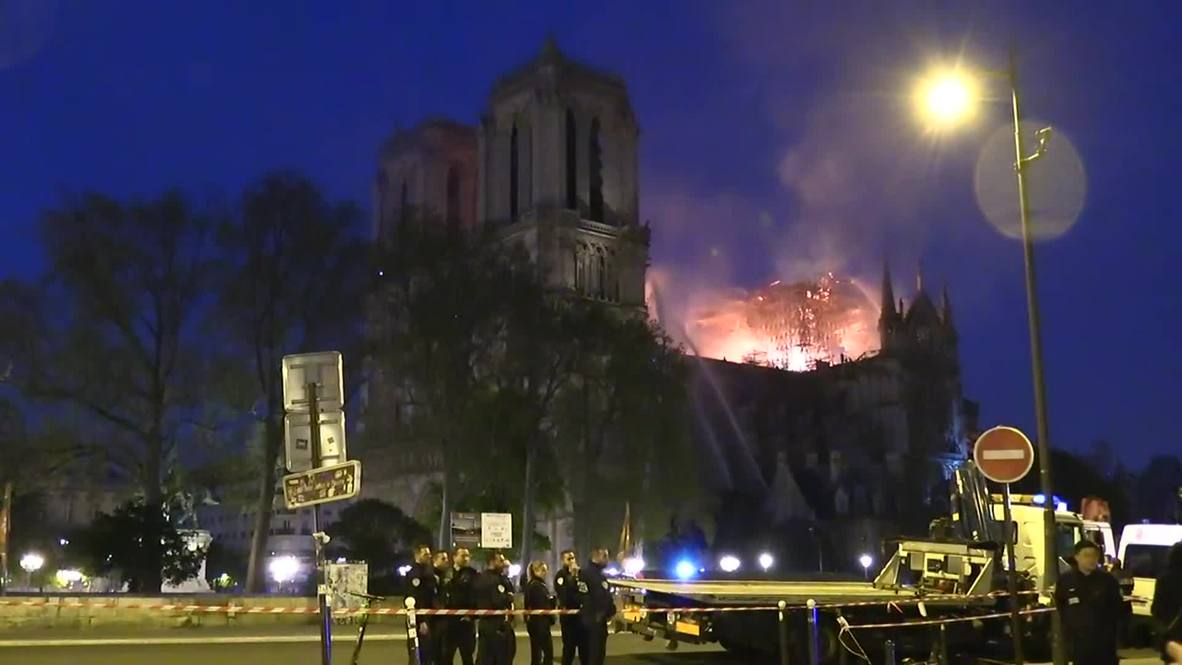 France: Firefighters struggle as Notre Dame blaze continues into night
