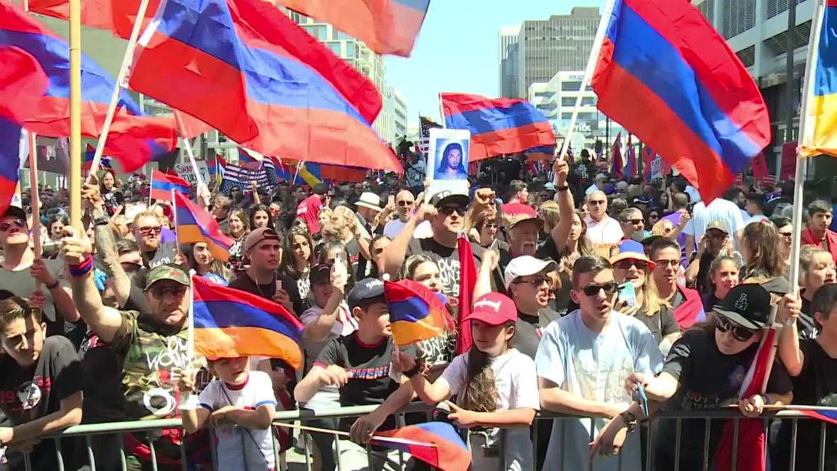USA: Thousands protest in front of Turkish consulate on Armenian Genocide anniversary