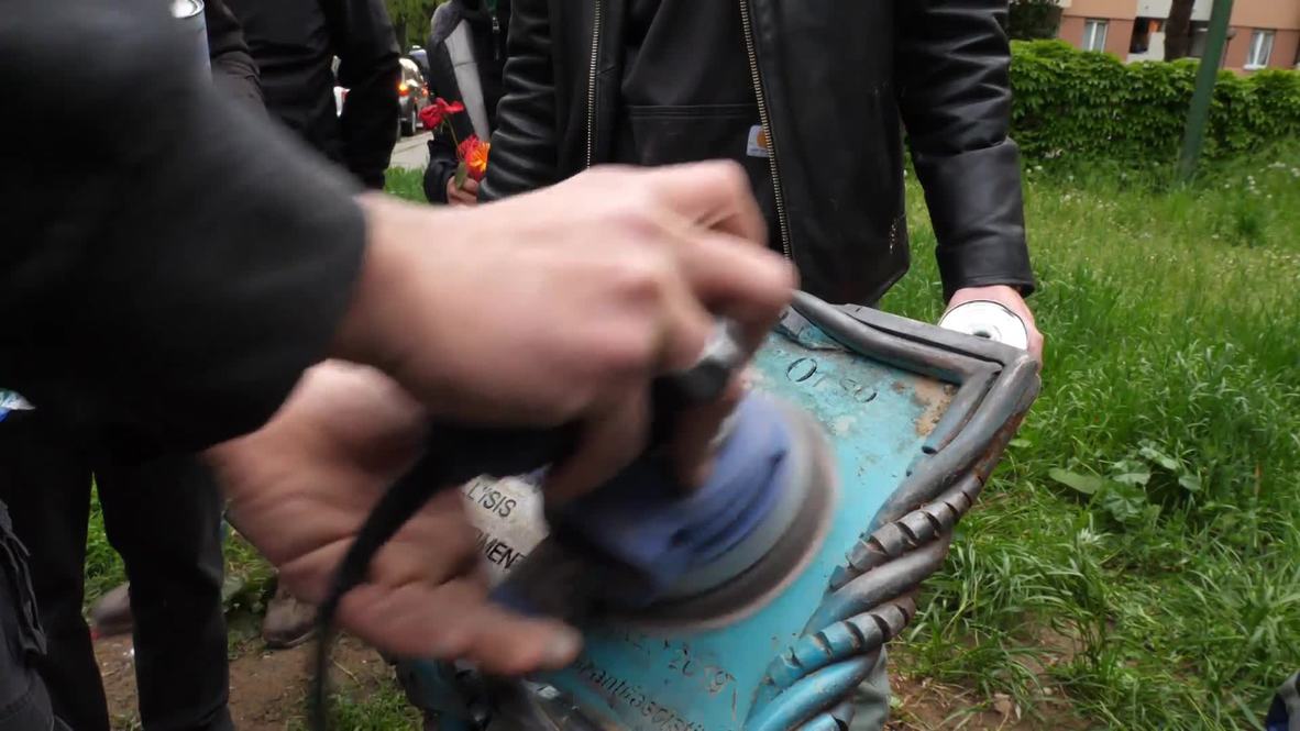 Italy: Monument to Italian YPG fighter vandalised with swastika on Liberation Day