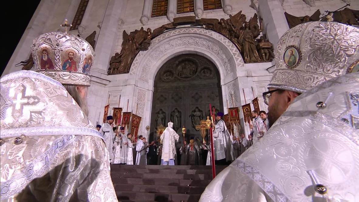Russia: Patriarch Kirill leads Easter service at Cathedral of Christ the Saviour