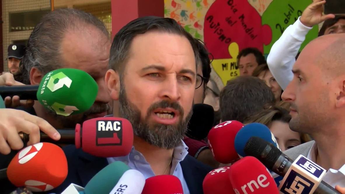 Spain: VOX party leader Abascal casts vote in general election