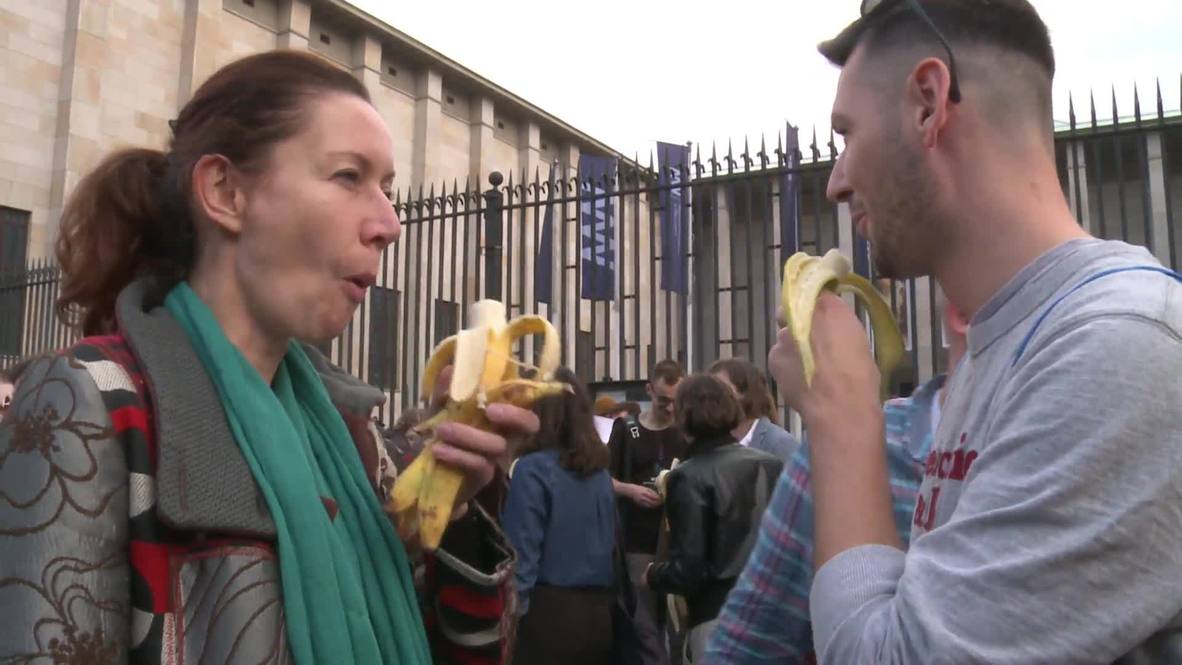 Poland: Protesters go bananas after museum removes suggestive artwork