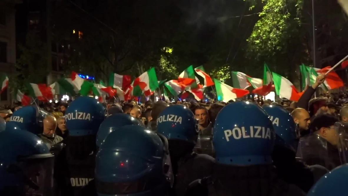 Italy: Far-right supporters scuffle with police during rally to commemorate slain 70s activist