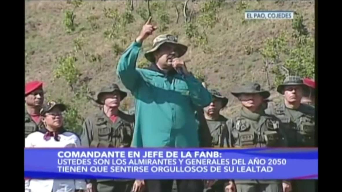 Venezuela: Maduro rallies Venezuela's armed forces in El Pao