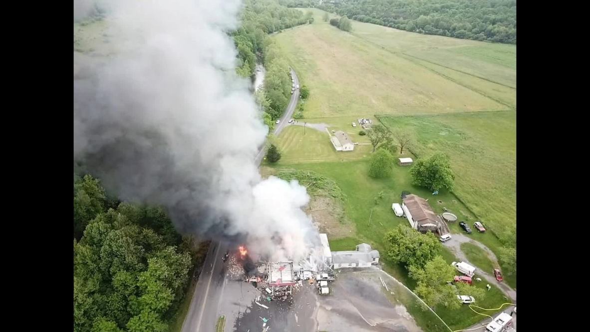 USA: At least one dead and three missing in gas station explosion *STILLS*