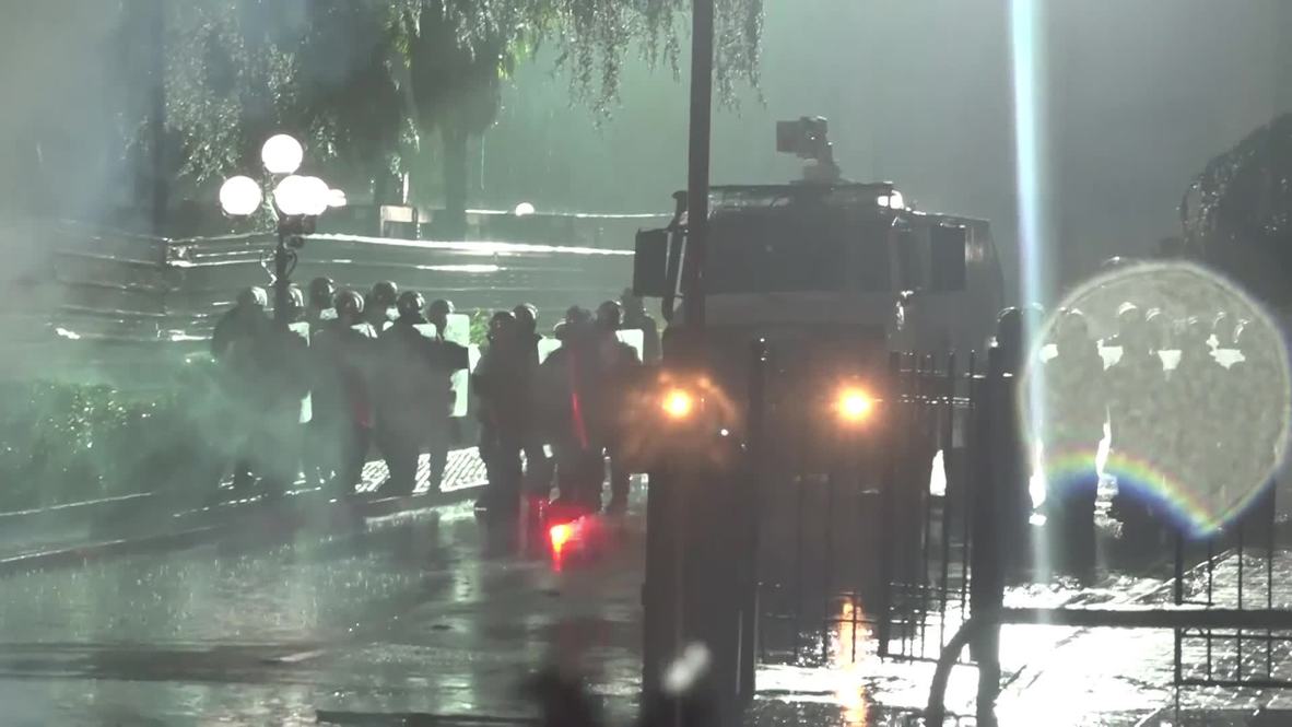 Albania: Firebombs and fireworks fly as anti-government protests continue through the rain