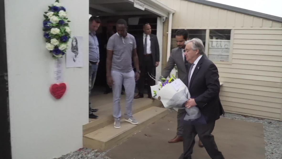 New Zealand: Guterres pays respects to victims at Christchurch mosque attack sites