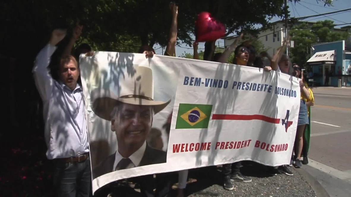 USA: Competing protests surround Bolsonaro's Texas visit
