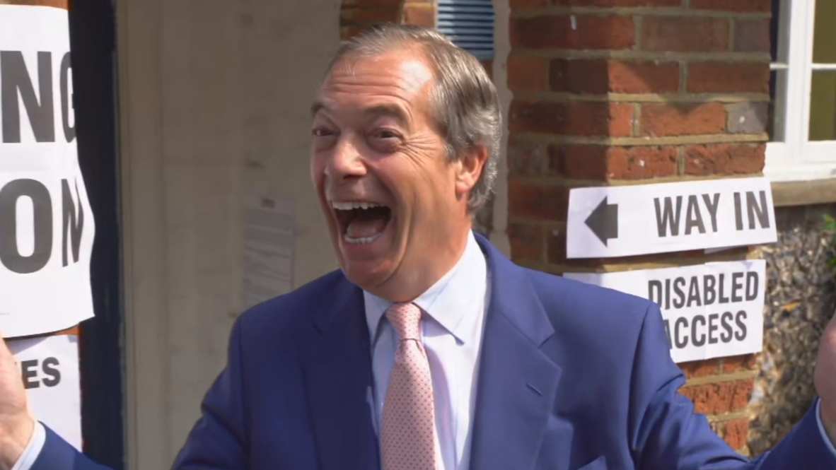 UK: Farage casts his vote in European parliamentary elections