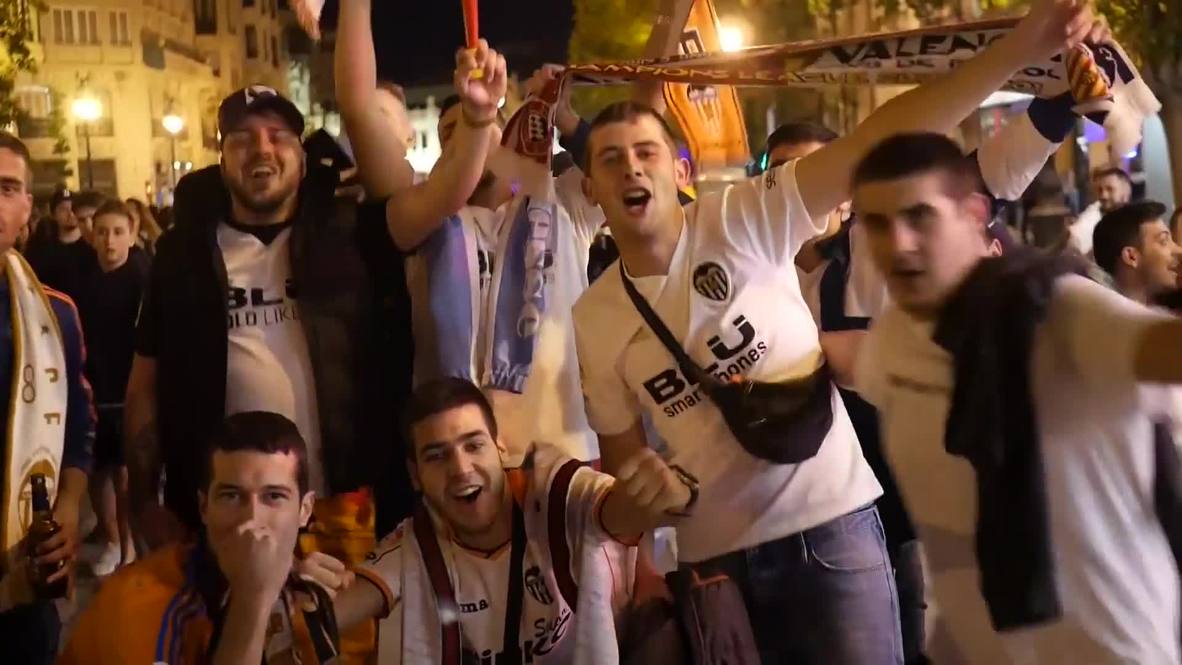 Spain: Valencia fans revel in surprise cup win over Barca