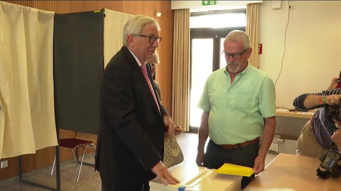 Luxembourg: European Commission President Juncker casts vote in EU elections