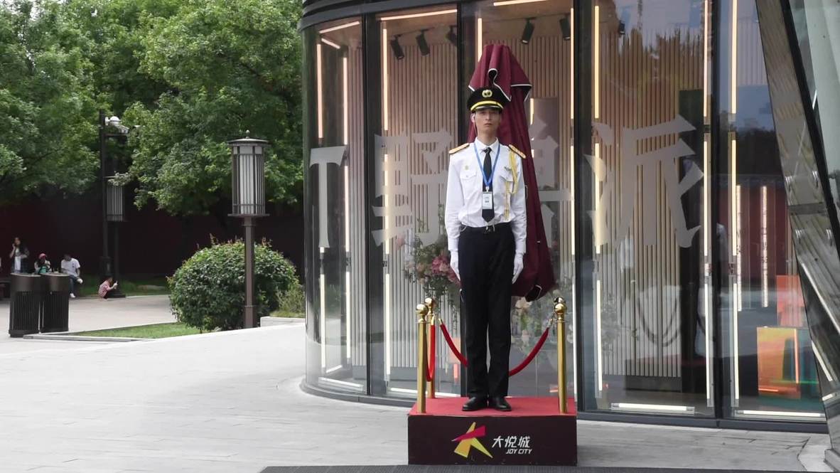 Wax figure or real-life person? This Chinese guard wows passersby
