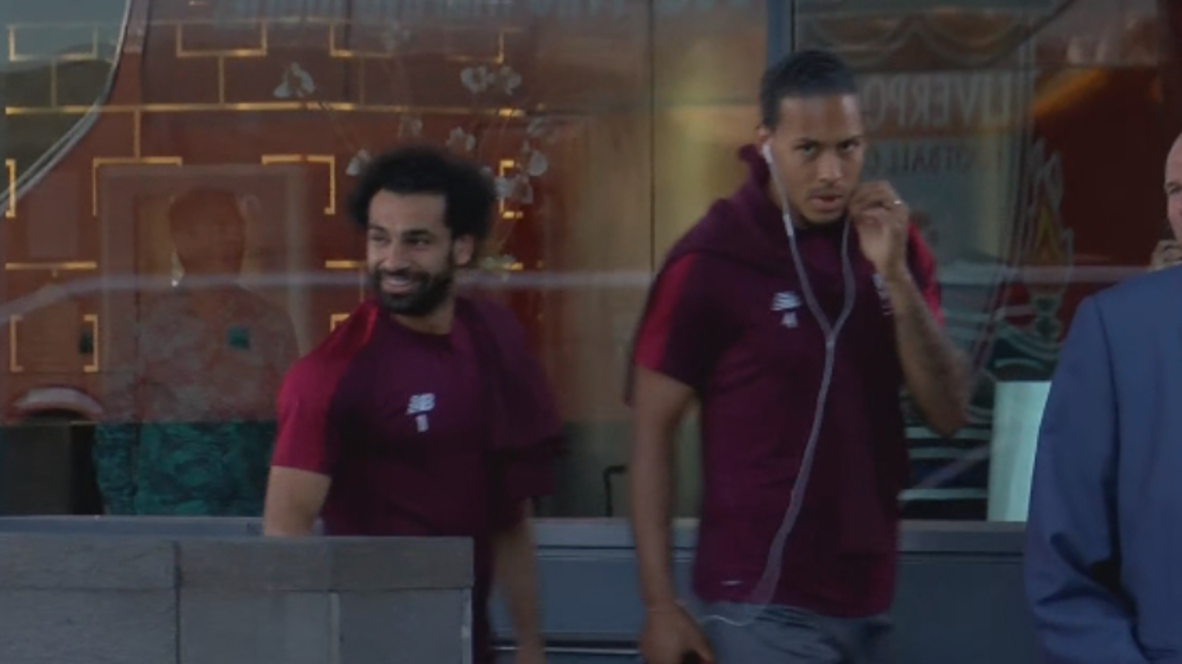 España: Los jugadores del Liverpool FC se dirigen a la sesión de entrenamiento antes de la final