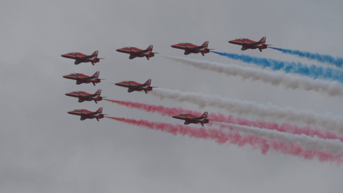 UK: D-Day flypast of military aircraft takes over the Portsmouth sky