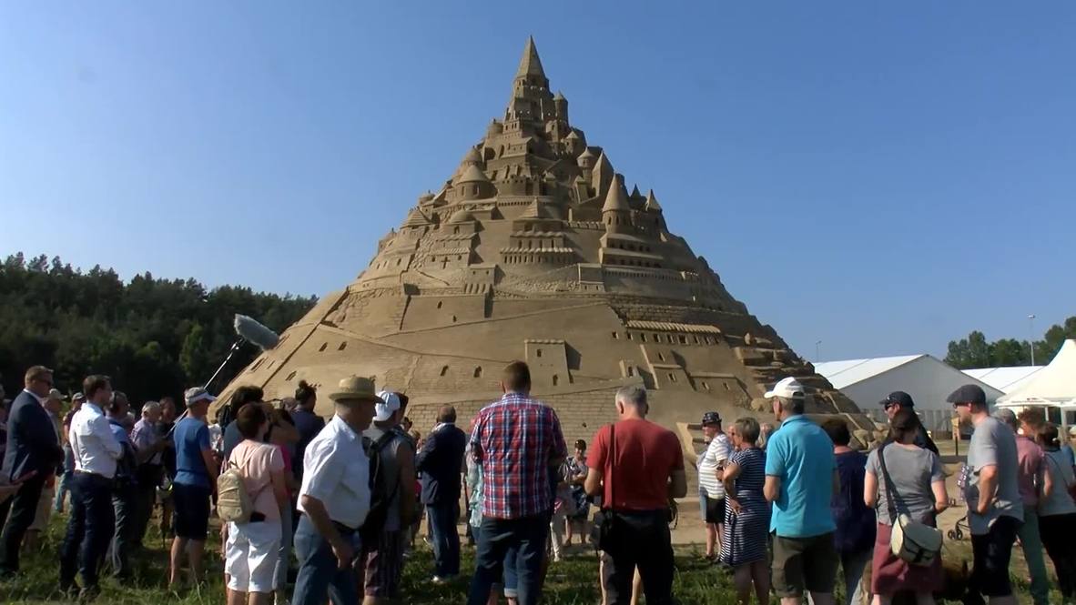 Sanding tall: Massive German SANDCASTLE breaks world record