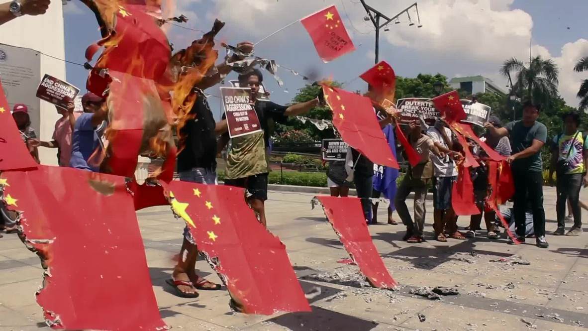 Philippines: Protesters burn Chinese flags after South China Sea incident