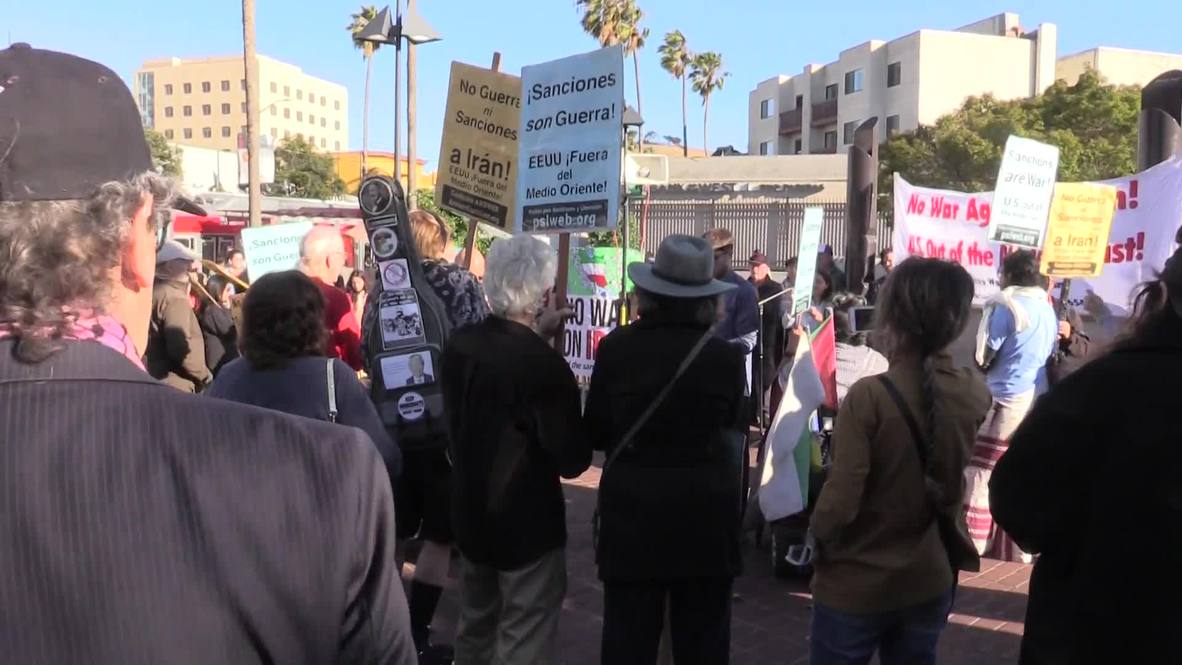EE.UU.: Manifestantes protestan en San Francisco contra una potencial guerra contra Irán
