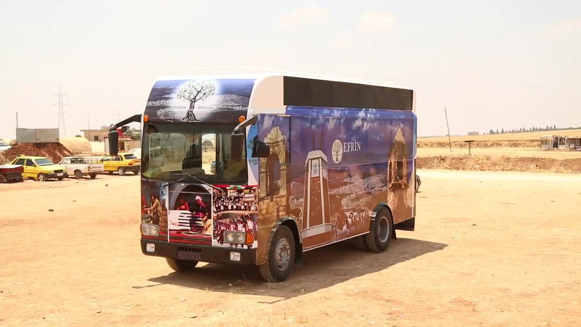 Syria: Displaced people from Afrin revamp bus in homage to hometown
