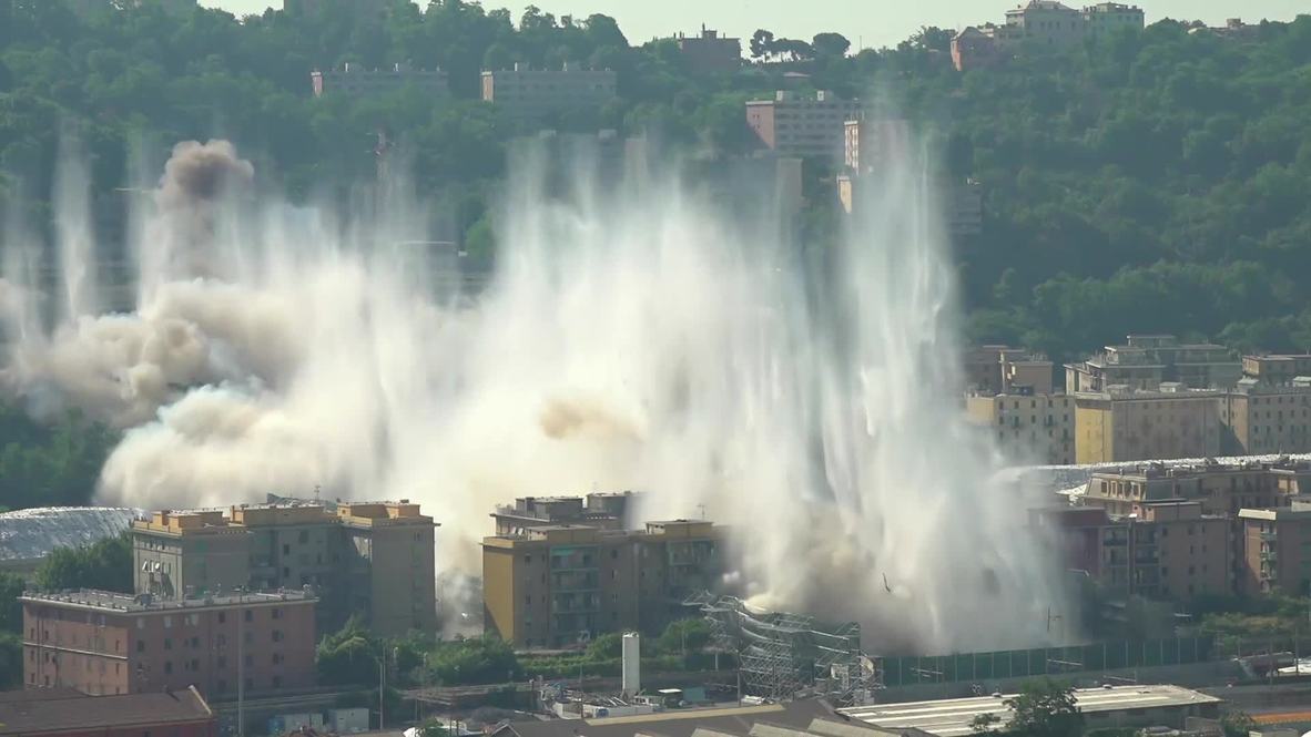 Italy: Explosive experts blow up remainder of collapsed Genoa bridge