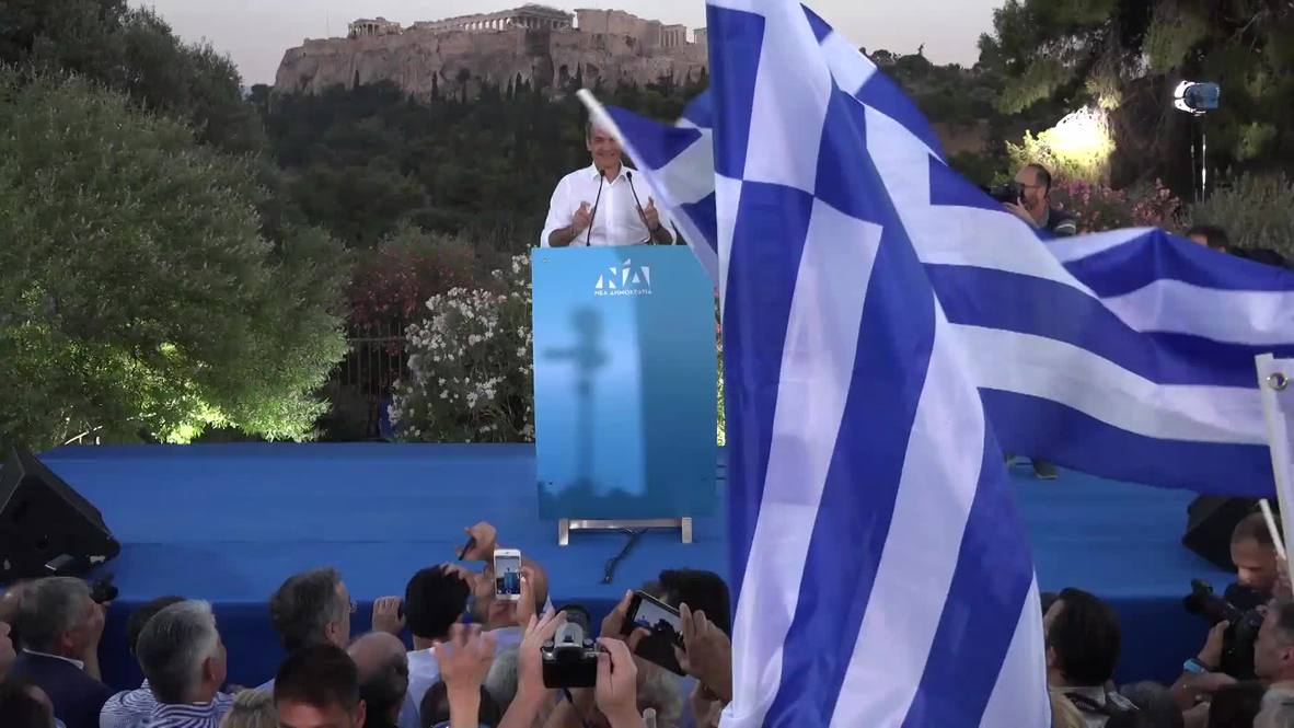 Greece New Democracy leader makes final pitch to voters from Parthenon