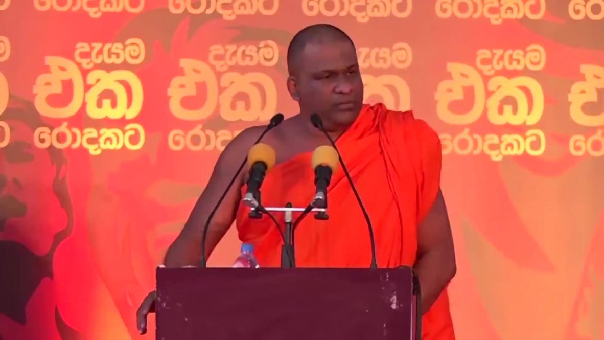 Sri Lanka: Nacionalistas budistas piden un gobierno cingalés durante una manifestación