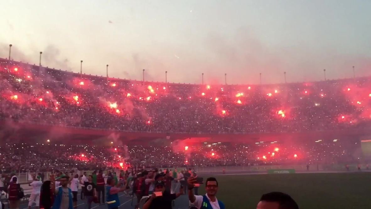Algeria: Fireworks and cheers at 5 July 1962 stadium as home team wins AFCON