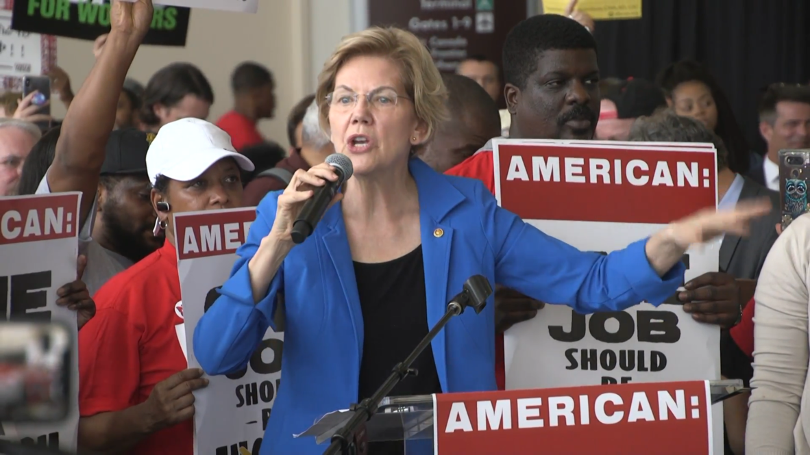 USA: Democratic hopefuls back airport food workers' protest