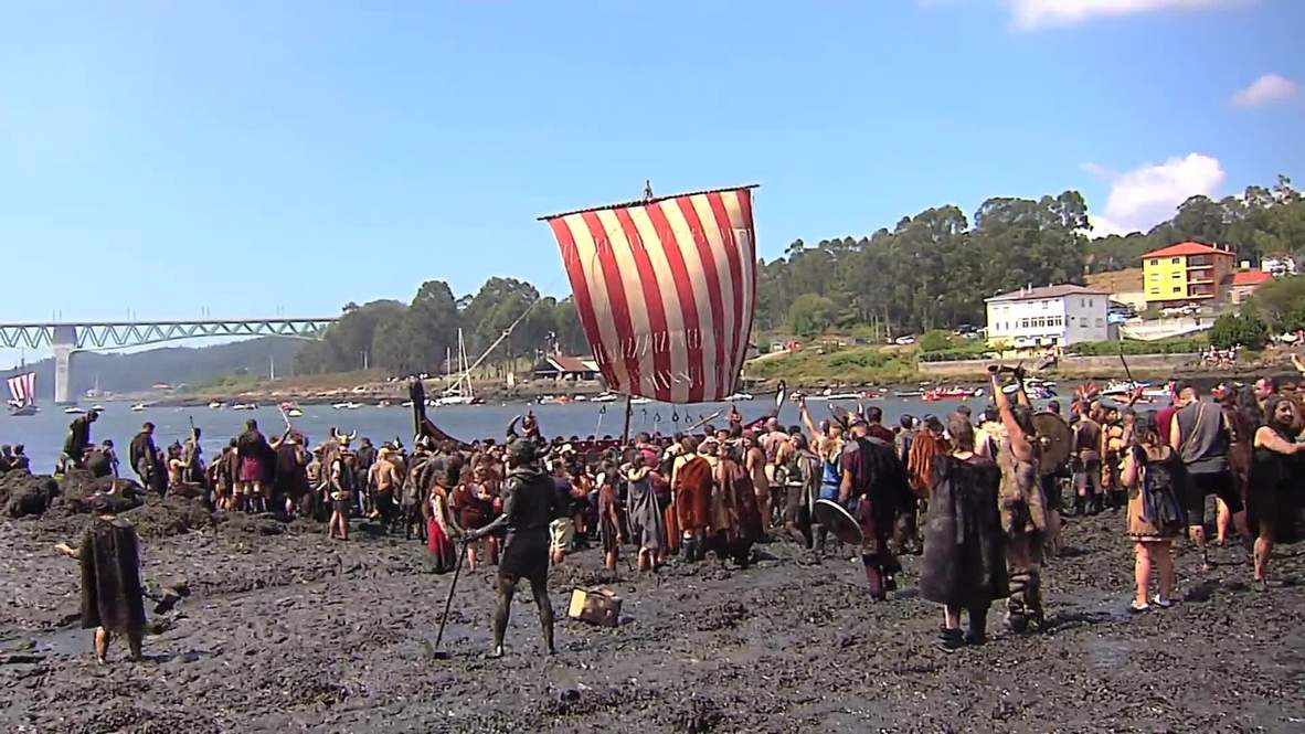 Vikingos INVADEN pueblo gallego en Romería