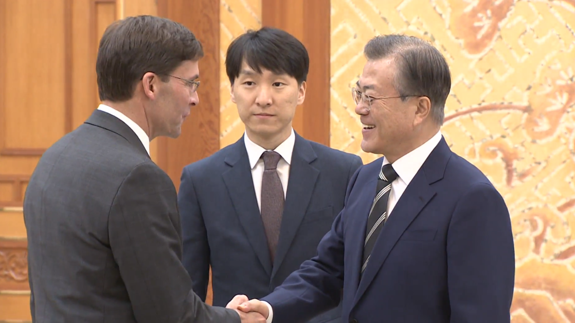 South Korea: President Moon Jae-in holds talks with US Secretary of Defense Mark Esper