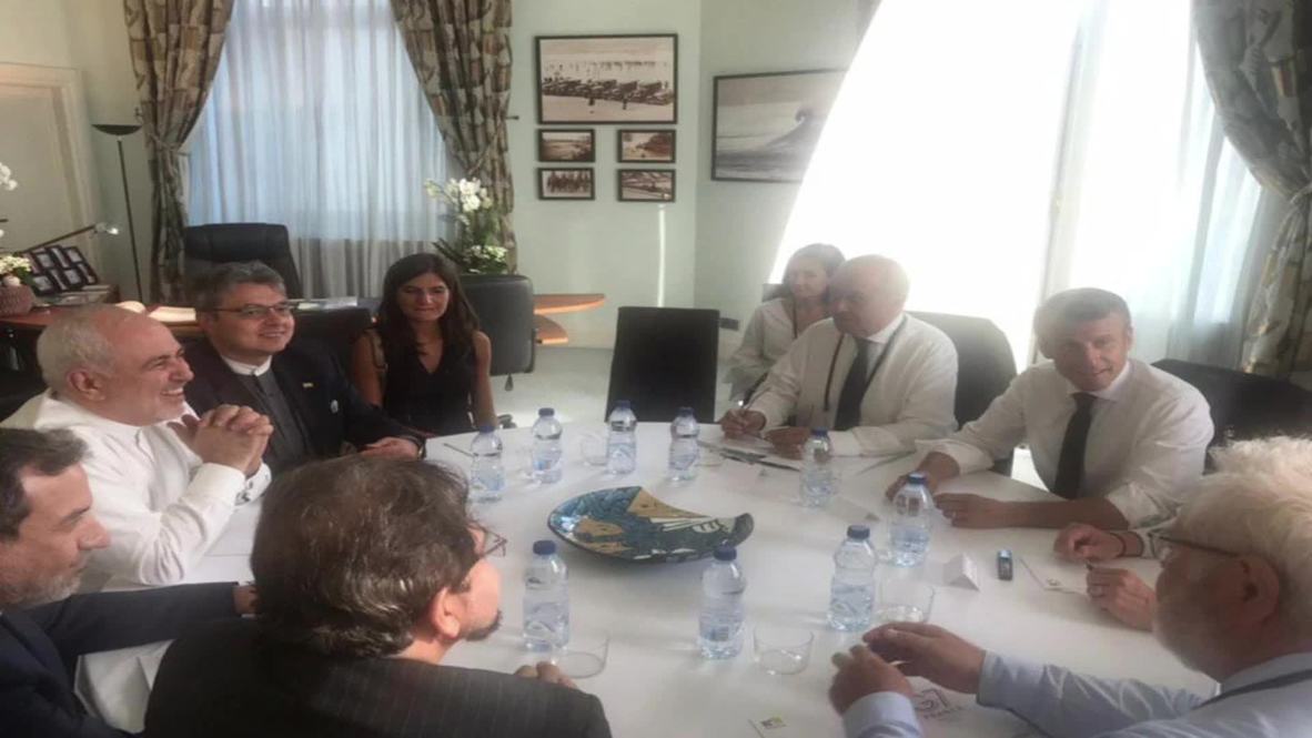 France: Iran FM Zarif meets Macron for shock talks at G7 *STILLS*