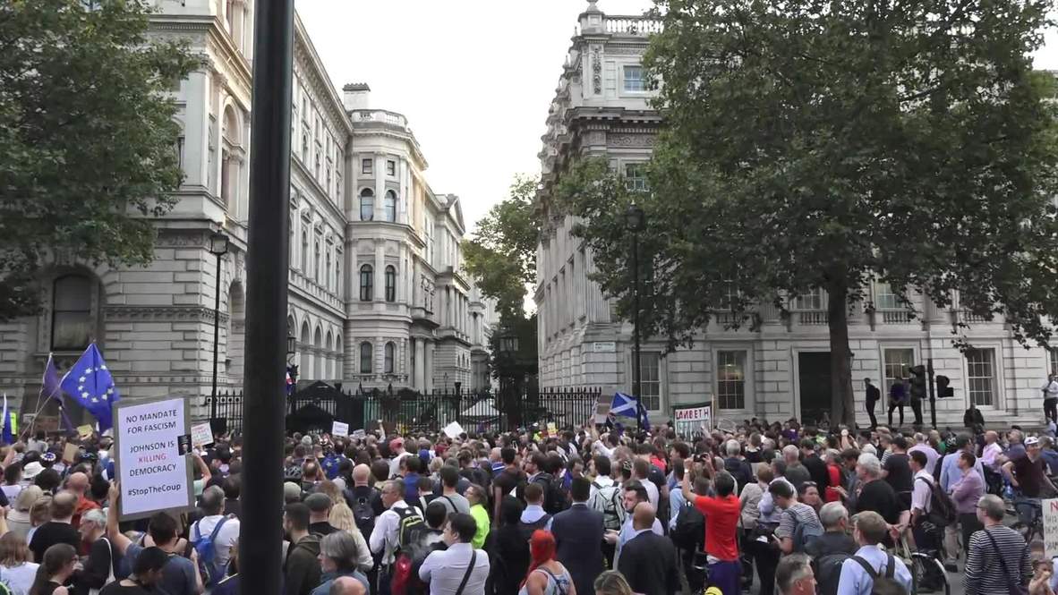 UK: Hundreds protest in London after Johnson moves to suspend parliament