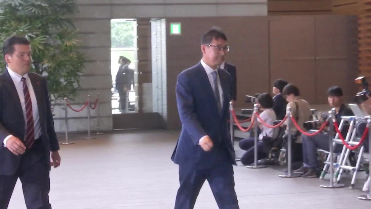 Japan: Abe's cabinet arrives at PM residence after major reshuffle