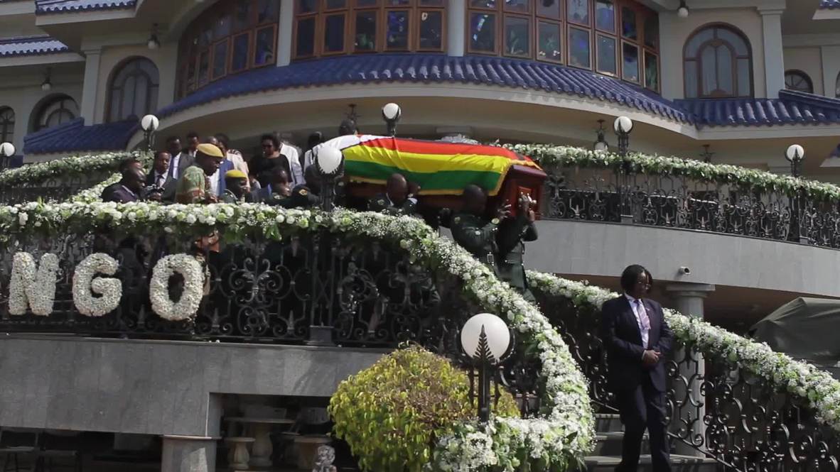 Zimbabwe: Coffin of former leader Mugabe transported out of Harare residence