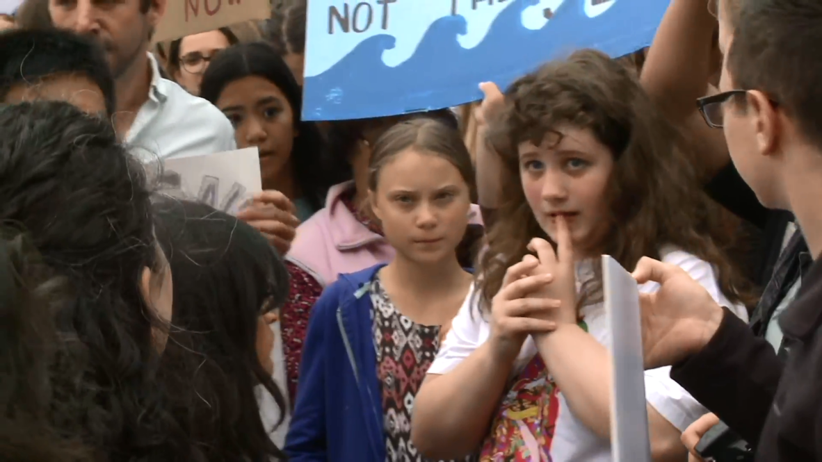USA: Greta Thunberg joins youth climate demo outside White House