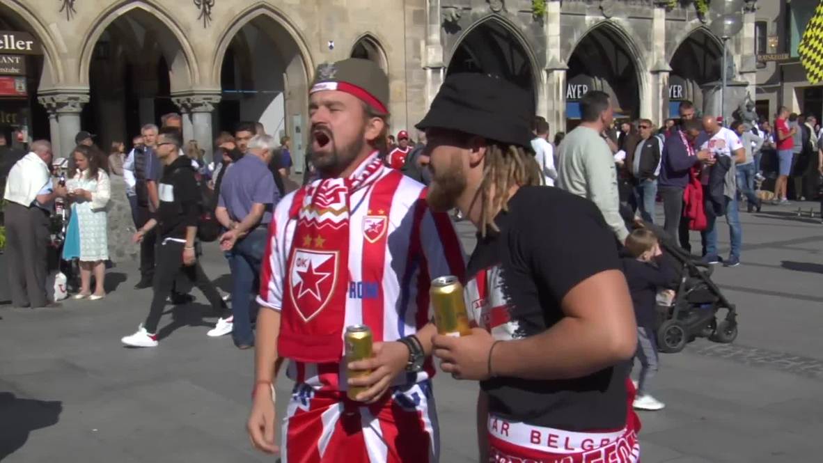 Germany: Red Star Belgrade fans take over Munich