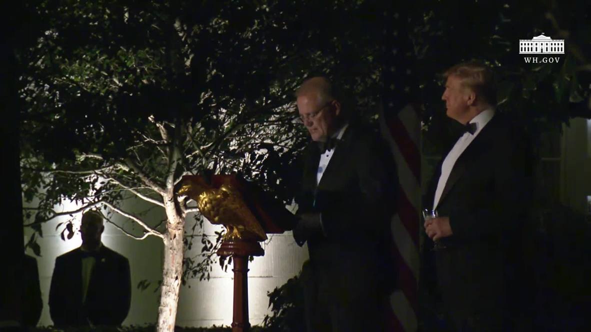 EE.UU.: Trump da la bienvenida al primer ministro australiano en una cena de Estado