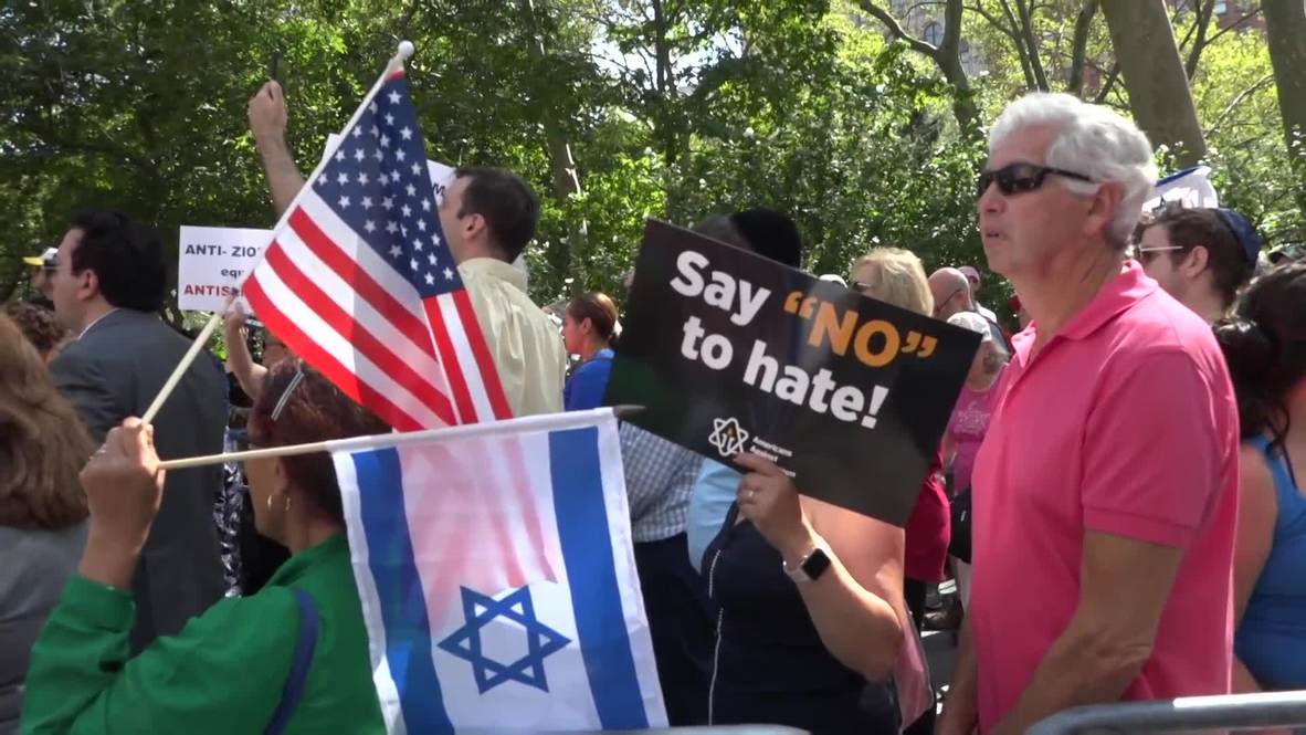 USA: Protesters denounce reported anti-Semitism spike in NYC