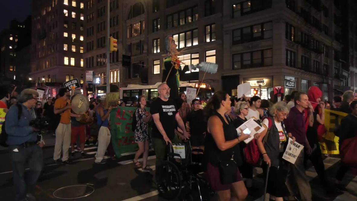 EE.UU.: Manifestantes contra Trump protestan en Nueva York antes de la Asamblea General de la ONU