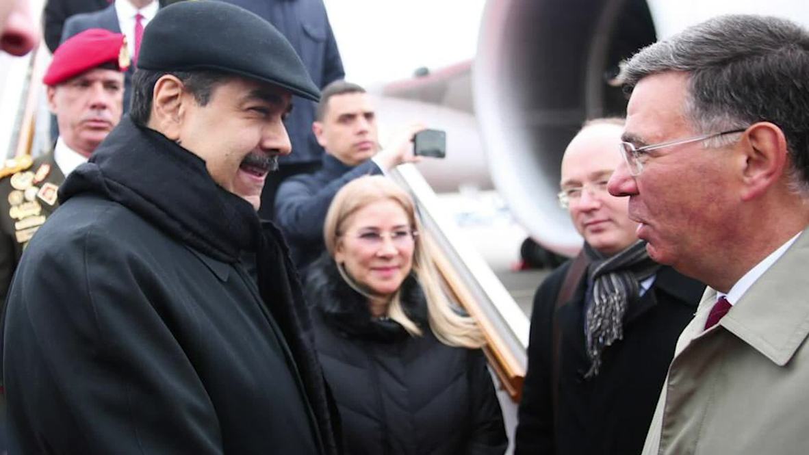 Russia: Maduro arrives in Moscow for meeting with Putin *STILLS*