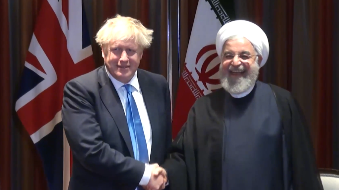 UN: Iranian President Rouhani meets with Johnson and Merkel on sidelines of GA