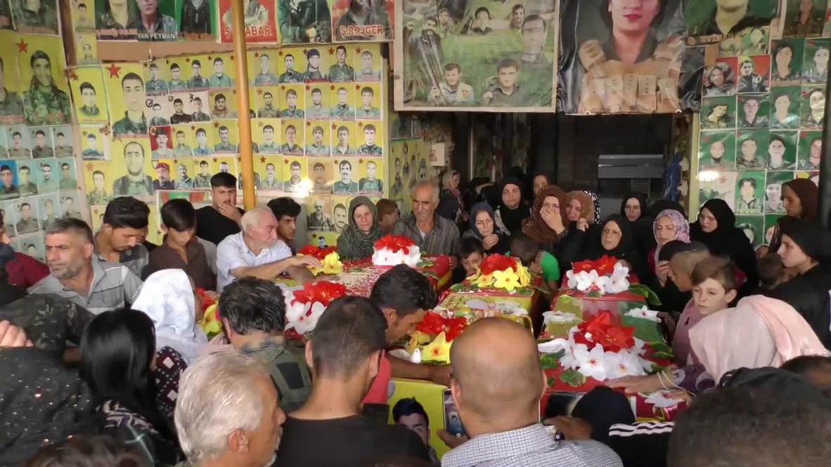 سوريا: القامشلي تشيع جثامين أربعة أشخاص قتلوا بسبب عملية "نبع السلام" التركية
