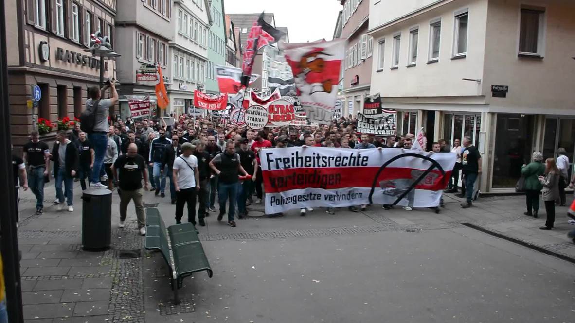 Germany: Antifa protest condemns proposed tightening of police laws in Stuttgart