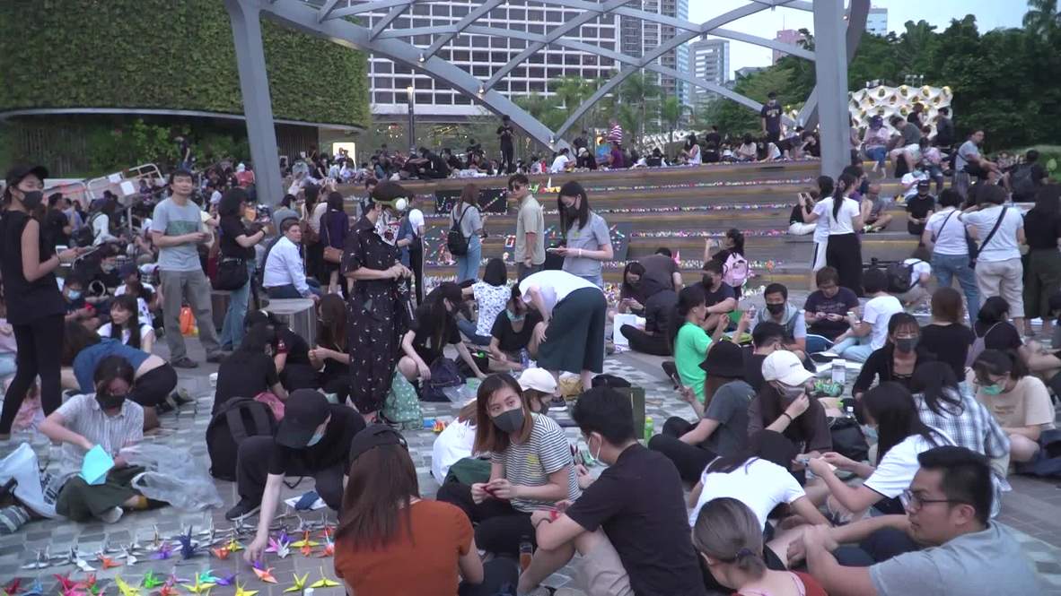 Hong Kong: Protesters lay out demands with origami cranes