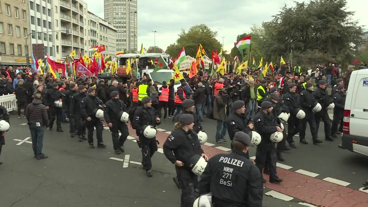 Germany: Kurdish activists march for Rojava amid Turkey's ceasefire