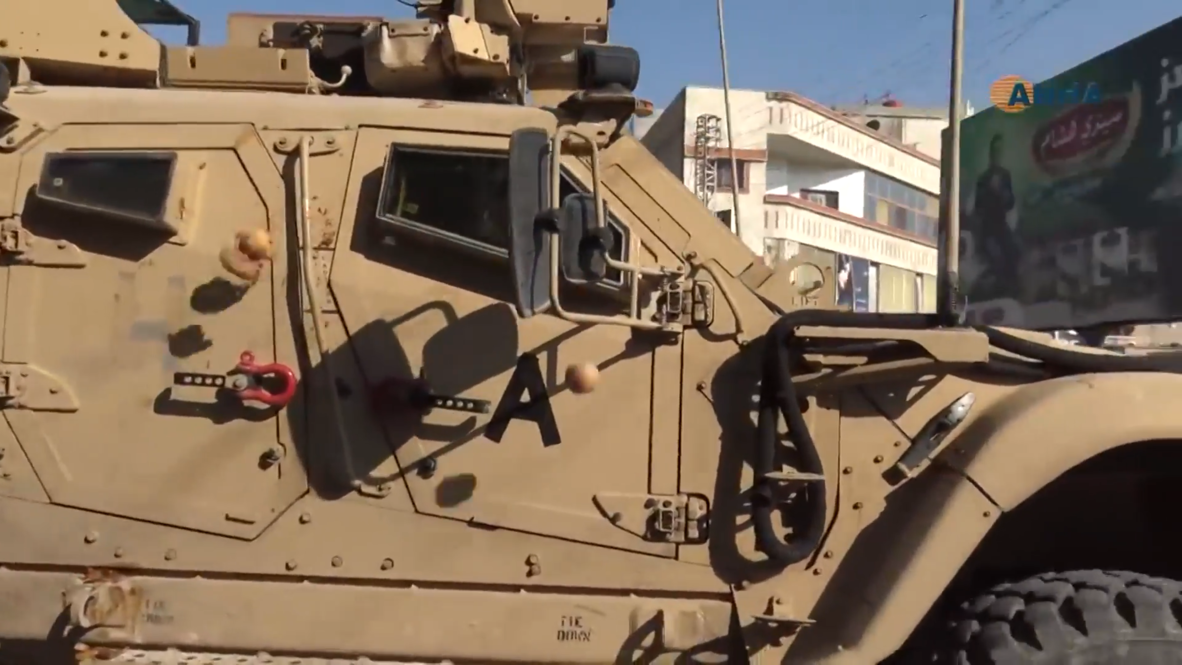 Syria: US troops pelted with rocks as they leave Qamishli