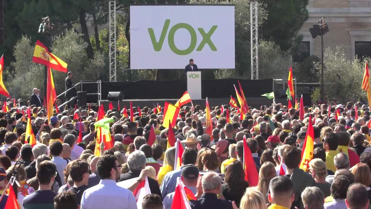 Spain: Far-right Vox rally against Calatan independence in capital