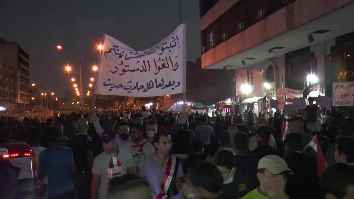 Irak: Miles de personas permanecen protestando hasta entrada la noche en las calles de Bagdad