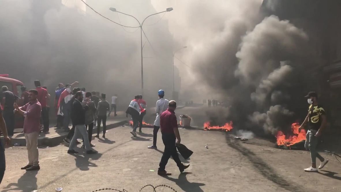 Iraq: Protesters block central Baghdad with burning barricades