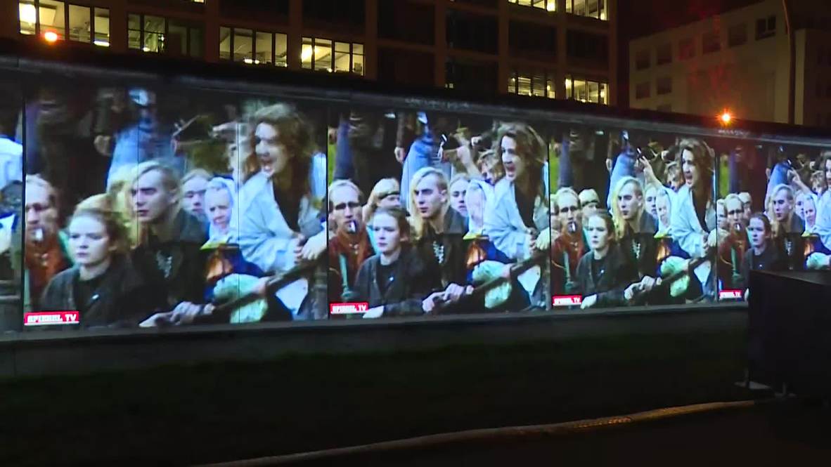 Germany: Projections illuminate Berlin's East Side Gallery for 30th anniversary of wall's fall