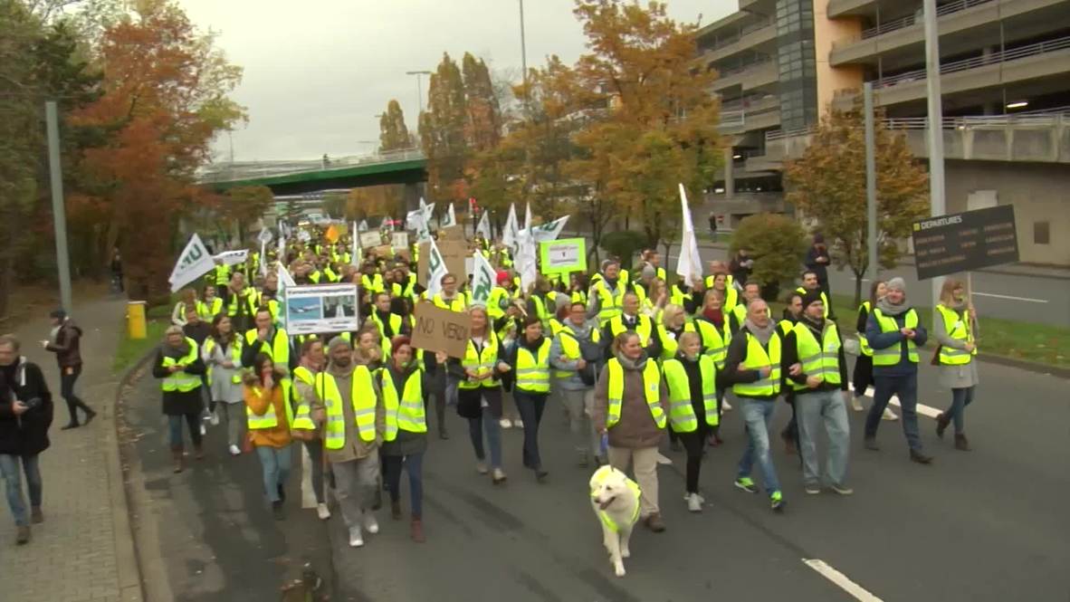 Germany: Lufthansa workers hold protest march amid 48-hour cabin crew strike